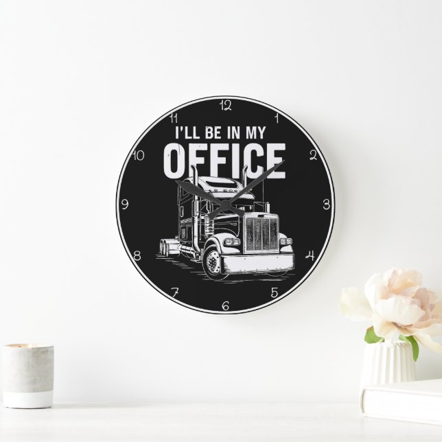 My Office: Trucker's Domain  Large Clock (Home)