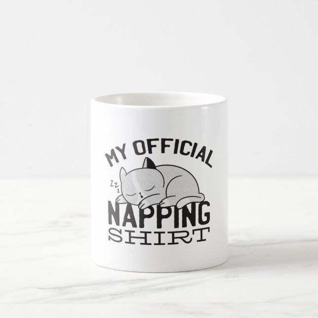 My official napping shirt - Lazy sleeping Cat Coffee Mug (Center)