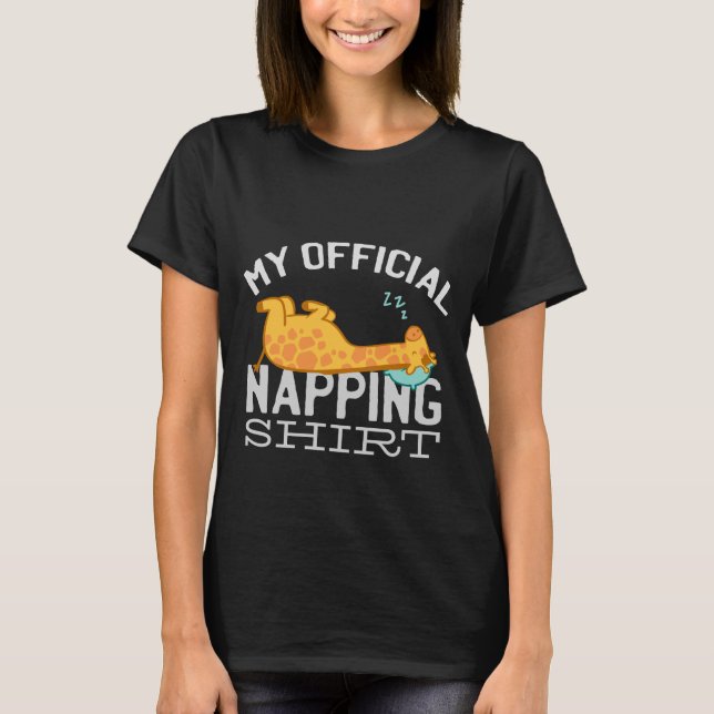 My official napping shirt - Lazy sleeping Giraffe (Front)