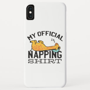 My official napping shirt - Lazy sleeping Giraffe iPhone XS Max Case