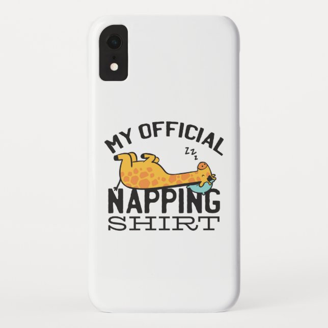 My official napping shirt - Lazy sleeping Giraffe Case-Mate iPhone Case (Back)