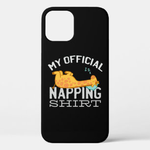 My official napping shirt - Lazy sleeping Giraffe iPhone 12 Case