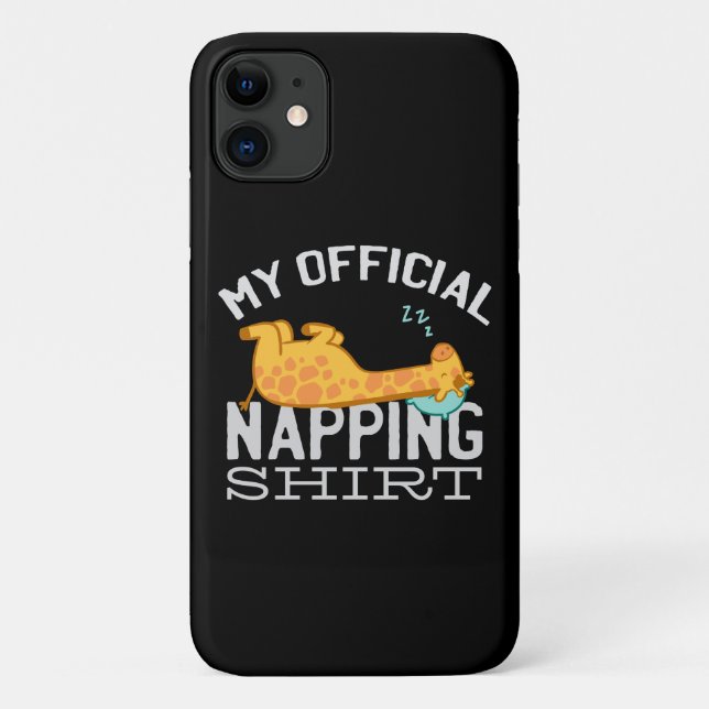 My official napping shirt - Lazy sleeping Giraffe Case-Mate iPhone Case (Back)