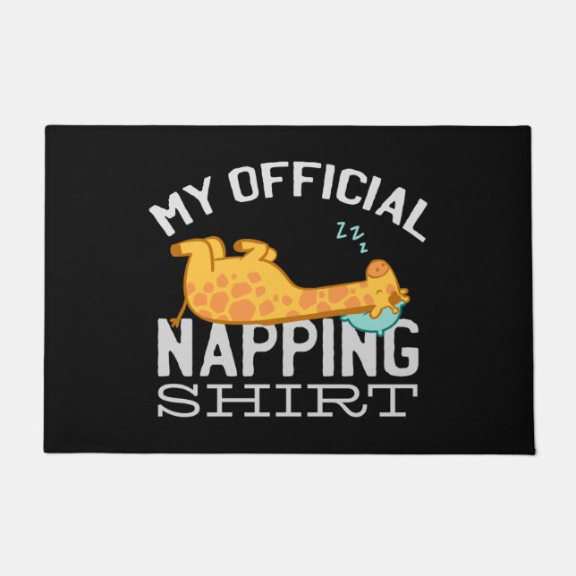 My official napping shirt - Lazy sleeping Giraffe Doormat (Front)