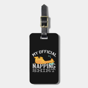 My official napping shirt - Lazy sleeping Giraffe Luggage Tag