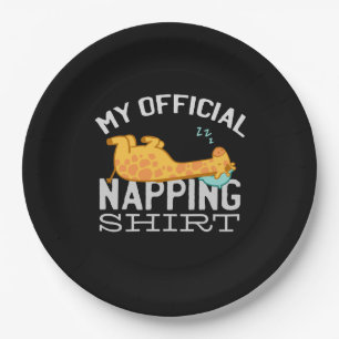 My official napping shirt - Lazy sleeping Giraffe Paper Plate