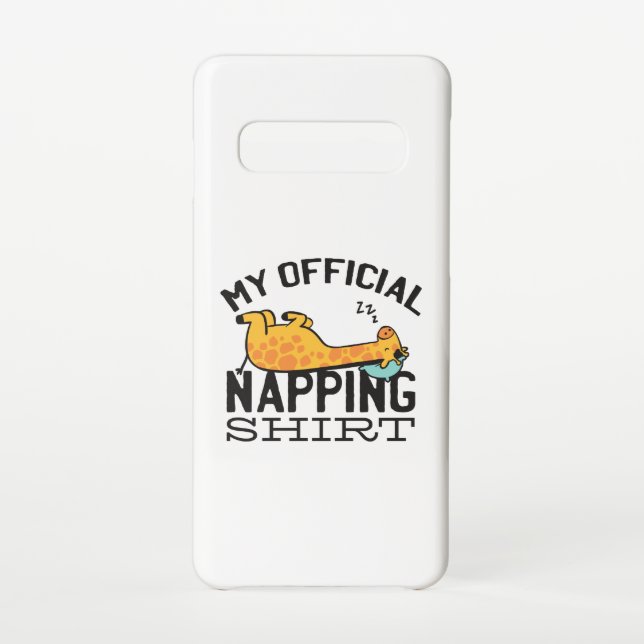 My official napping shirt - Lazy sleeping Giraffe Samsung Galaxy Case (Back)