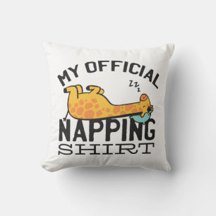 My official napping shirt - Lazy sleeping Giraffe Throw Pillow