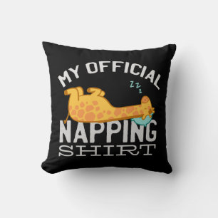 My official napping shirt - Lazy sleeping Giraffe Throw Pillow