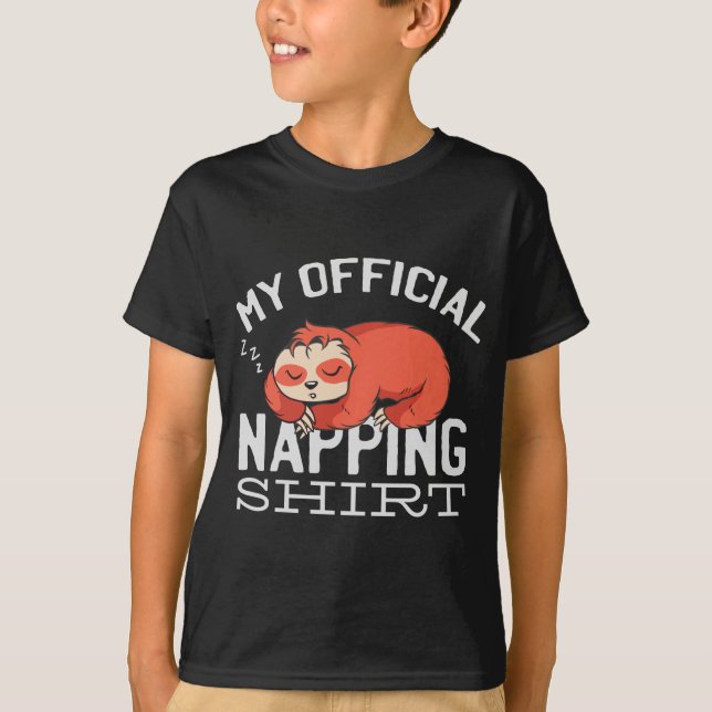 My official napping shirt - Lazy sleeping Sloth (Front)