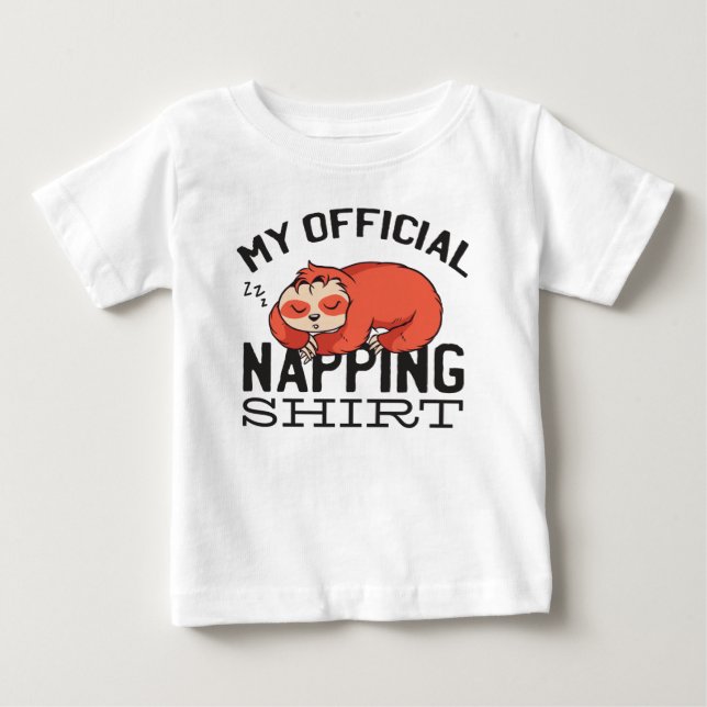 My official napping shirt - Lazy sleeping Sloth (Front)