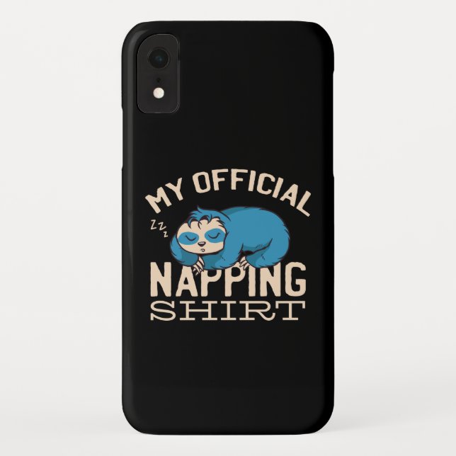 My official napping shirt, Lazy sleeping Sloth Case-Mate iPhone Case (Back)