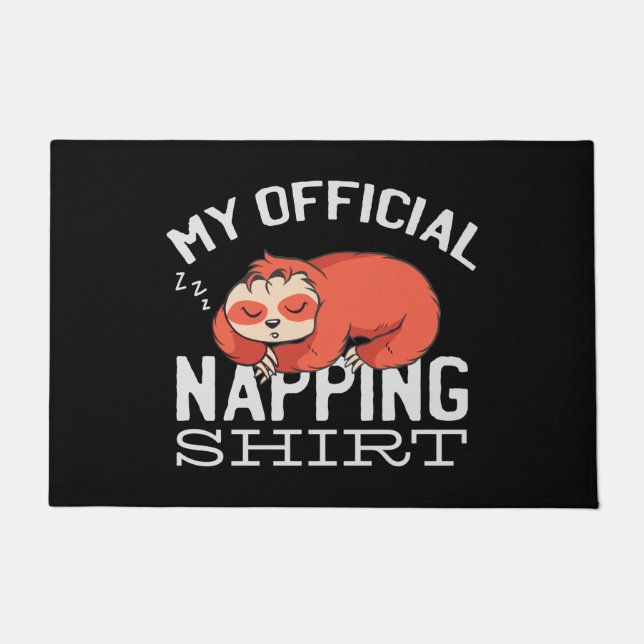 My official napping shirt - Lazy sleeping Sloth Doormat (Front)