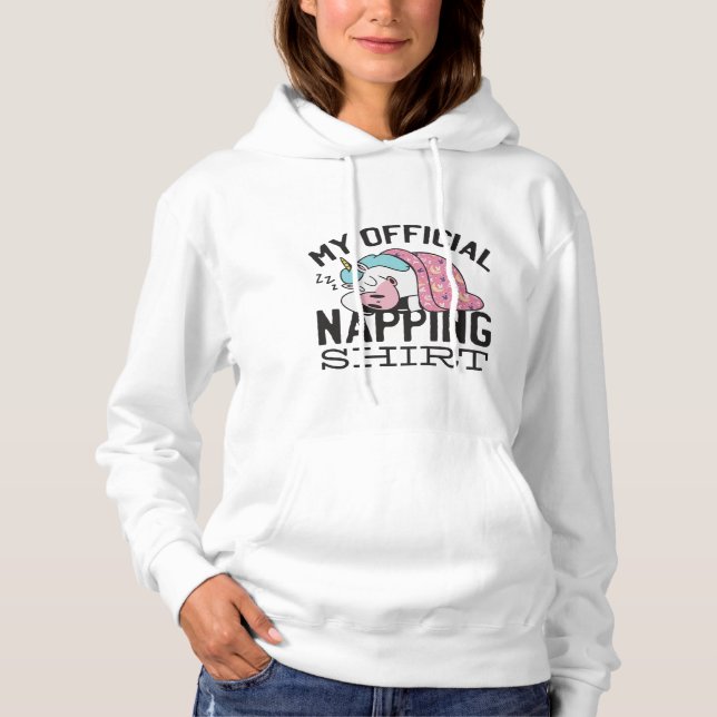 My official napping shirt - Lazy sleeping Unicorn (Front)