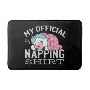 My official napping shirt - Lazy sleeping Unicorn Bath Mat