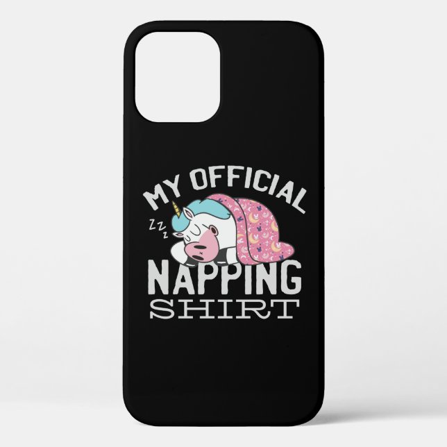 My official napping shirt - Lazy sleeping Unicorn Case-Mate iPhone Case (Back)