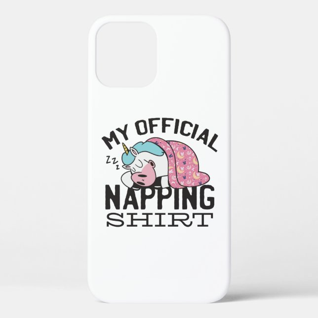 My official napping shirt - Lazy sleeping Unicorn Case-Mate iPhone Case (Back)