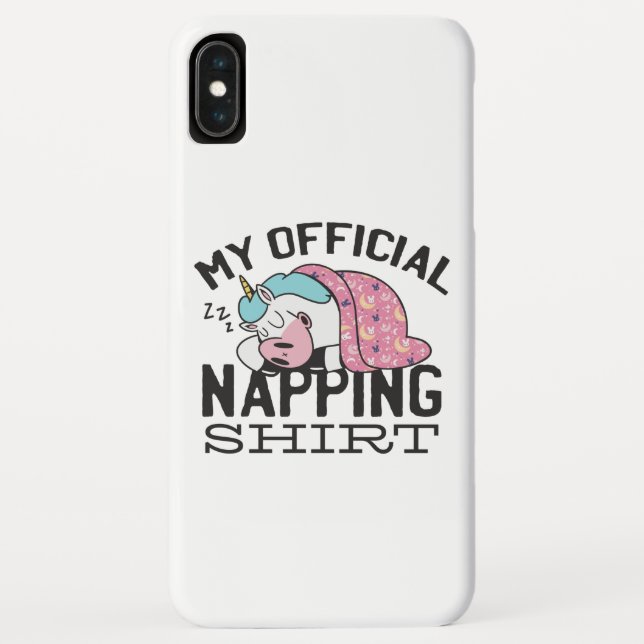 My official napping shirt - Lazy sleeping Unicorn Case-Mate iPhone Case (Back)