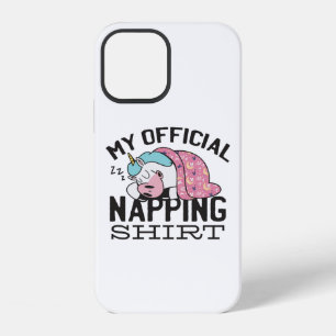 My official napping shirt - Lazy sleeping Unicorn iPhone 12 Case