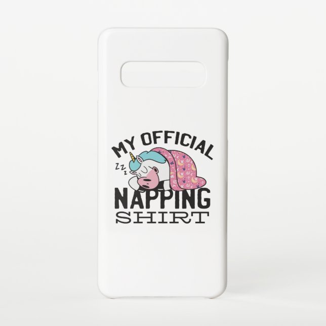 My official napping shirt - Lazy sleeping Unicorn Samsung Galaxy Case (Back)