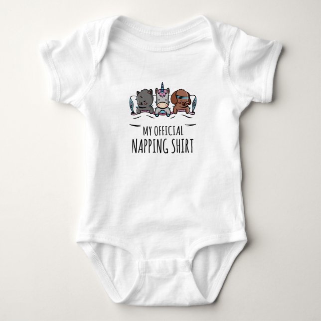 My official napping shirt sleeping Unicorn Dog Cat (Front)