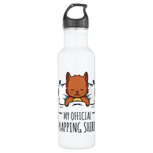 My official napping shirt with sleeping Cat 710 Ml Water Bottle
