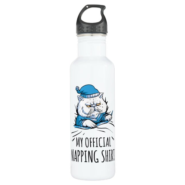My official napping shirt with sleeping Dog 710 Ml Water Bottle (Front)