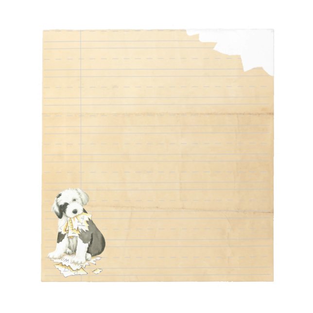 My Old English Sheepdog Ate My Homework Notepad (Front)