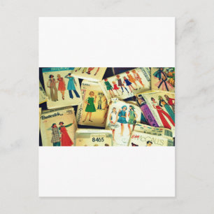 my old sewing patterns postcard