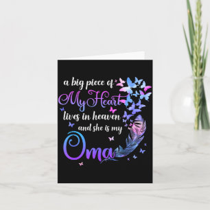 My Oma Lives in Heaven Memorial Grandma Grandchild Card