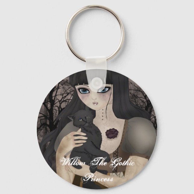 My One-eyed Black Feline Keychain (Front)