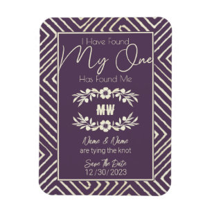 MY ONE Has Found Me Plum Purple Tribal African Magnet