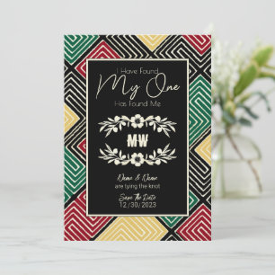 MY ONE Has Found Me Tribal African Wedding Save The Date