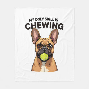 My Only Skill Is Chewing Vintage French Bulldog Te Fleece Blanket