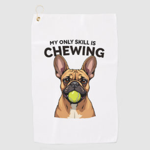 My Only Skill Is Chewing Vintage French Bulldog Te Golf Towel