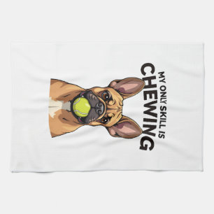 My Only Skill Is Chewing Vintage French Bulldog Te Kitchen Towel