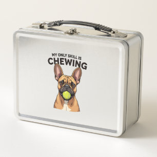 My Only Skill Is Chewing Vintage French Bulldog Te Metal Lunch Box