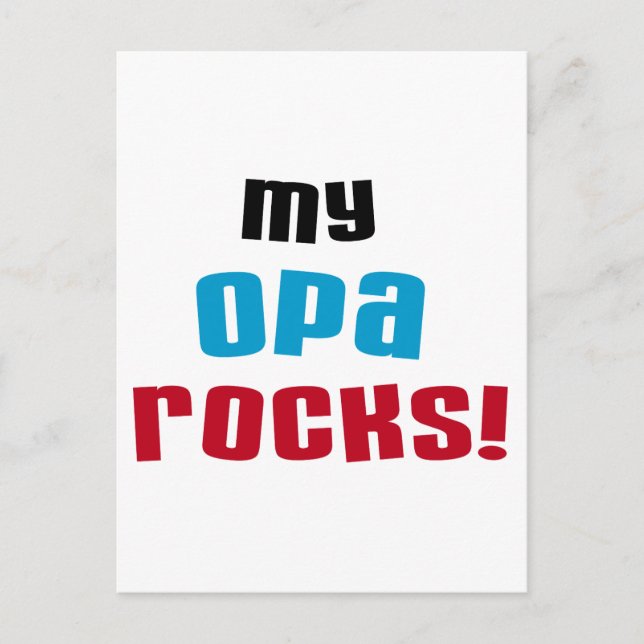 My Opa Rocks T-shirts and Gifts Postcard (Front)