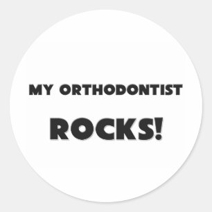 MY Orthodontist ROCKS! Classic Round Sticker