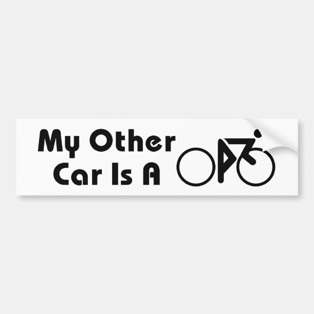 My Other Car Is A Bicycle Bumper Sticker (Front)