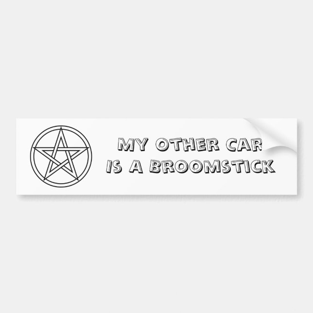 My Other Car Is A Broomstick Bumper Sticker (Front)