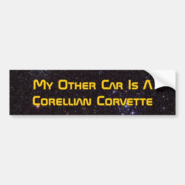 My Other Car Is A Corellian Corvette Bumper Sticker (Front)