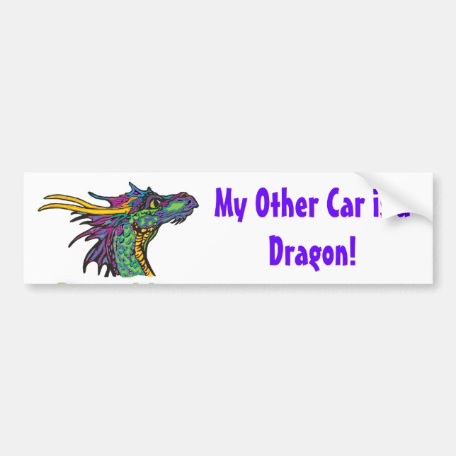 My Other Car is a Dragon Bumper Sticker (Front)