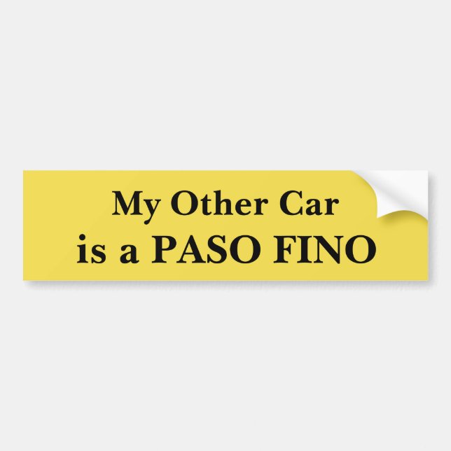 My Other Car Is A Paso Fino Bumper Sticker (Front)