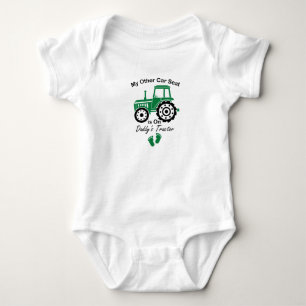 My Other Car Seat is On Daddy's Tractor Funny Farm Baby Bodysuit