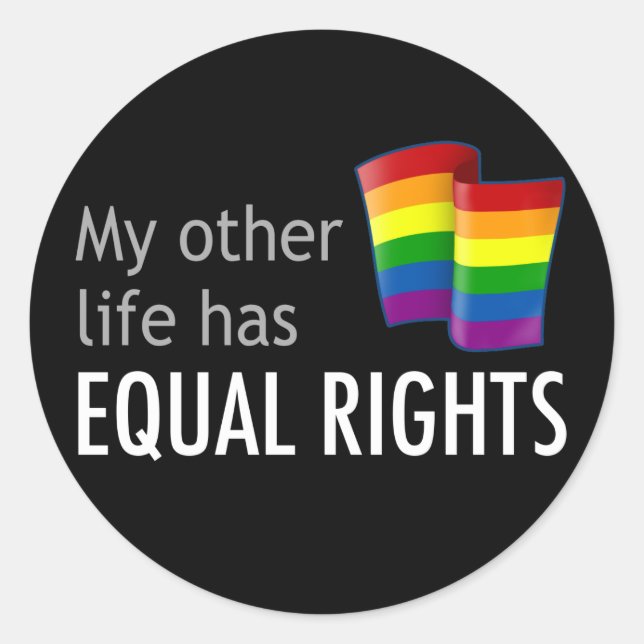 My Other Life Rainbow Round Dark Sticker (Front)