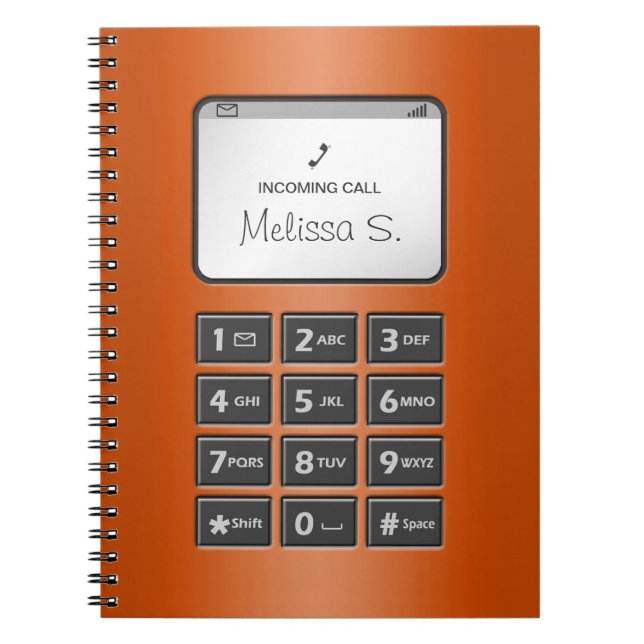 My Other Phone - Orange Notebook (Front)
