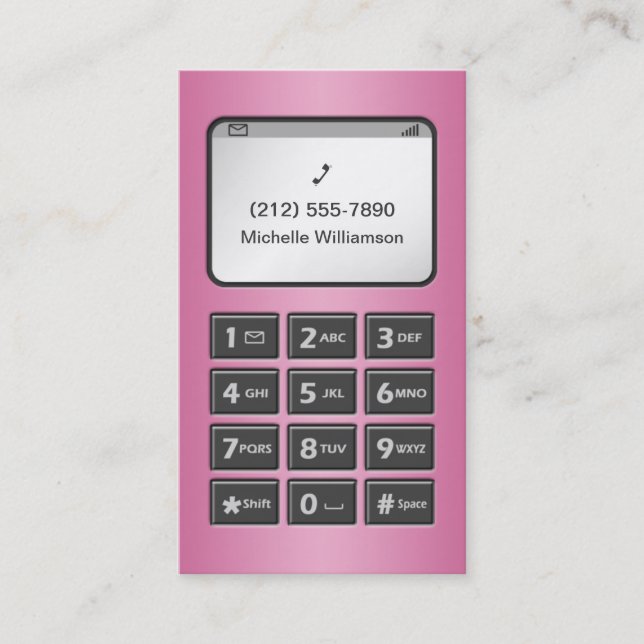 My Other Phone - Pink Personal Calling Cards (Front)
