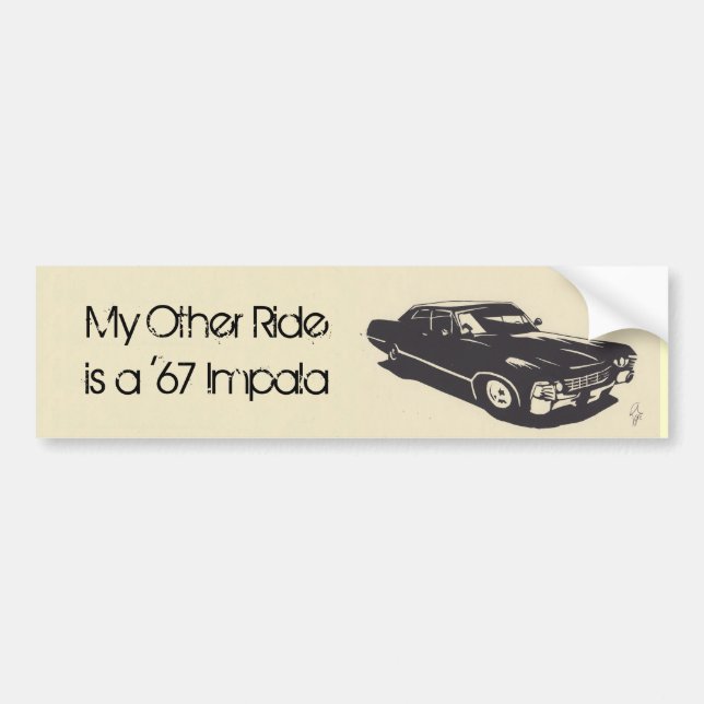 My Other Ride is a '67 Impala Bumper Sticker (Front)