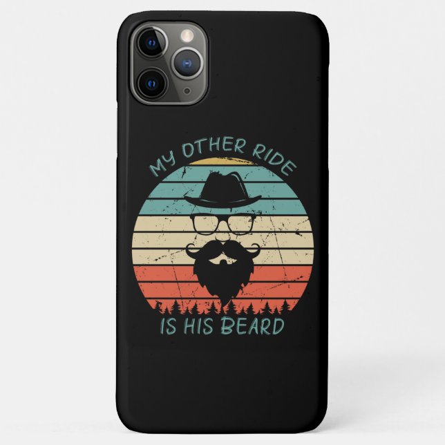 My Other Ride Is His Beard Motorcycle Biker Beard Case-Mate iPhone Case (Back)